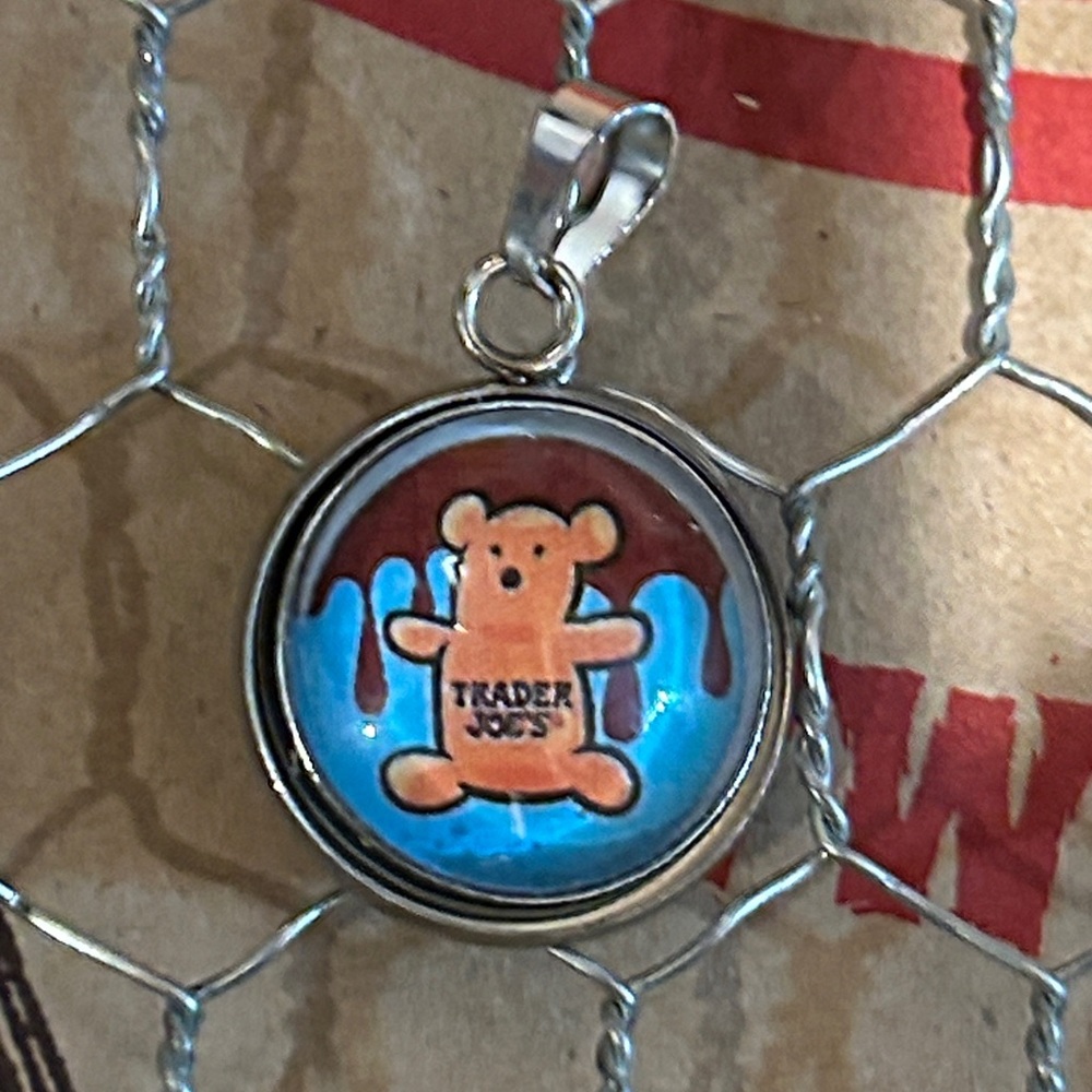 Trader Joe’s necklace charm 20mm
Chocolate teddy bear